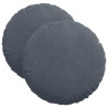 Coussins de siège 2 pcs Gris foncé Ø 40 x 13 cm Velours 519805519805