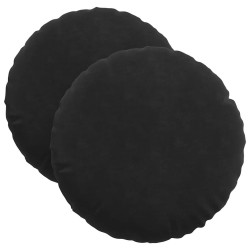 Coussins de siège 2 pcs Noir Ø 40 x 13 cm Velours 519810519810