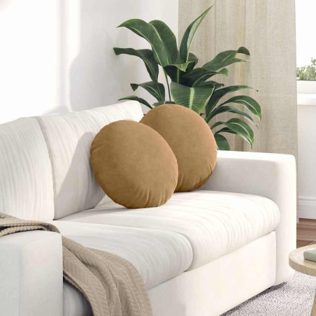 Coussins de siège 2 pcs Marron Ø 40 x 13 cm Velours 519811519811