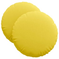 Coussins de siège 2 pcs Jaune clair Ø40 x 13 cm tissu 519814519814