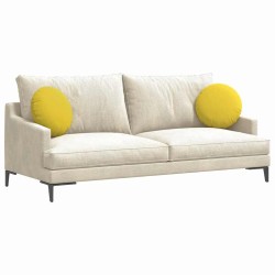 Coussins de siège 2 pcs Jaune clair Ø40 x 13 cm tissu 519814519814