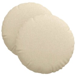 Coussins de siège 2 pcs Crème Ø40 x 13 cm tissu 519816519816