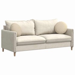 Coussins de siège 2 pcs Crème Ø40 x 13 cm tissu 519816519816