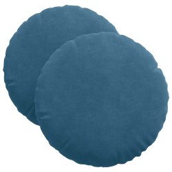 Coussins de siège 2 pcs Bleu Ø 40 x 13 cm Velours 519819519819