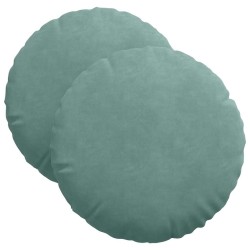 Coussins de siège 2 pcs Vert Mer Ø 40 x 13 cm Velours 519822519822