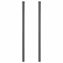 Poteau de clôture. 2 pcs Gris 110 cm Acier peint par poudre 519830519830