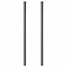 Poteau de clôture. 2 pcs Gris 110 cm Acier peint par poudre 519830519830