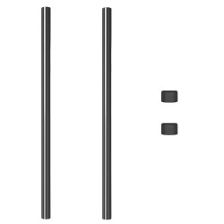 Poteau de clôture. 2 pcs Gris 110 cm Acier peint par poudre 519830519830