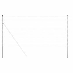 Poteau de clôture. 2 pcs Argenté Acier peint par poudre 519834519834