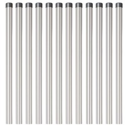 Poteau de clôture. 12 pcs Argenté 90 cm Acier peint par poudre 519837519837