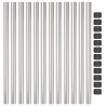 Poteau de clôture. 12 pcs Argenté 90 cm Acier peint par poudre 519837519837