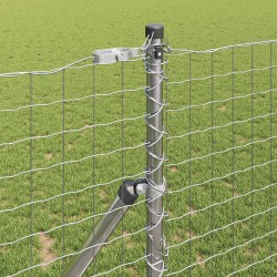 Poteau de clôture. 12 pcs Argenté Acier peint par poudre 519843519843