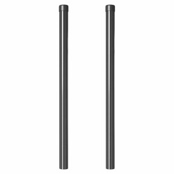 Poteau de clôture. 2 pcs Gris 80 cm Acier peint par poudre 519848519848