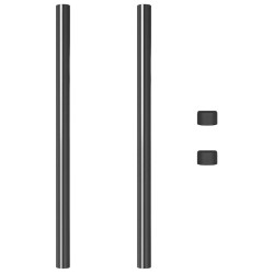 Poteau de clôture. 2 pcs Gris 80 cm Acier peint par poudre 519848519848