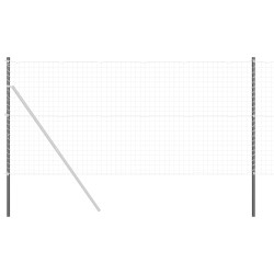 Poteau de clôture. 2 pcs Gris Acier peint par poudre 519849519849