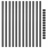 Poteau de clôture. 12 pcs Gris 110 cm Acier peint par poudre 519862519862