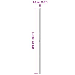 Poteau de clôture. 2 pcs Gris Acier peint par poudre 519866519866