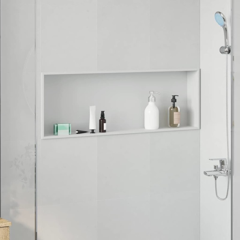 Niche de Douche Blanc 90 x 30 x 9,5 cm Acier inoxydable 519875519875