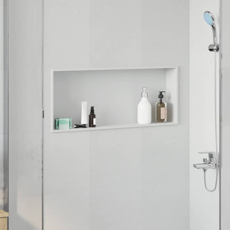 Niche de Douche Blanc 75 x 30 x 9,5 cm Acier inoxydable 519878519878