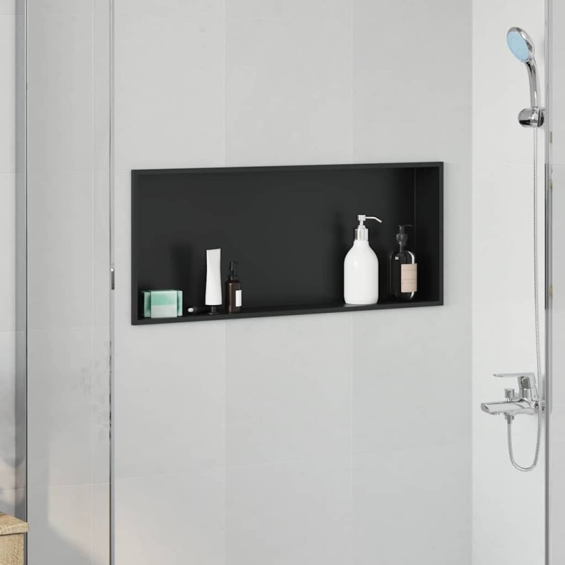 Niche de Douche Noir 75 x 30 x 9,5 cm Acier inoxydable 519879519879