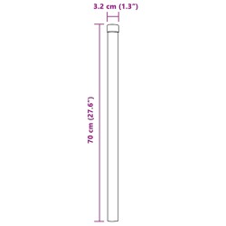 Poteau de clôture. 12 pcs Vert 70 cm Acier peint par poudre 519880519880