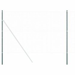 Poteau de clôture. 12 pcs Vert Acier peint par poudre 519884519884