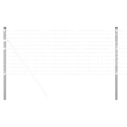 Poteau de clôture. 2 pcs Argenté 90 cm Acier peint par poudre 519898519898