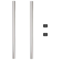 Poteau de clôture. 2 pcs Argenté 90 cm Acier peint par poudre 519898519898