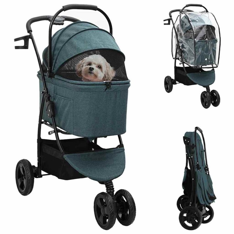 Poussette Pliante pour Animaux Vert 78 x 54 x 101 cm Polyester 519925519925