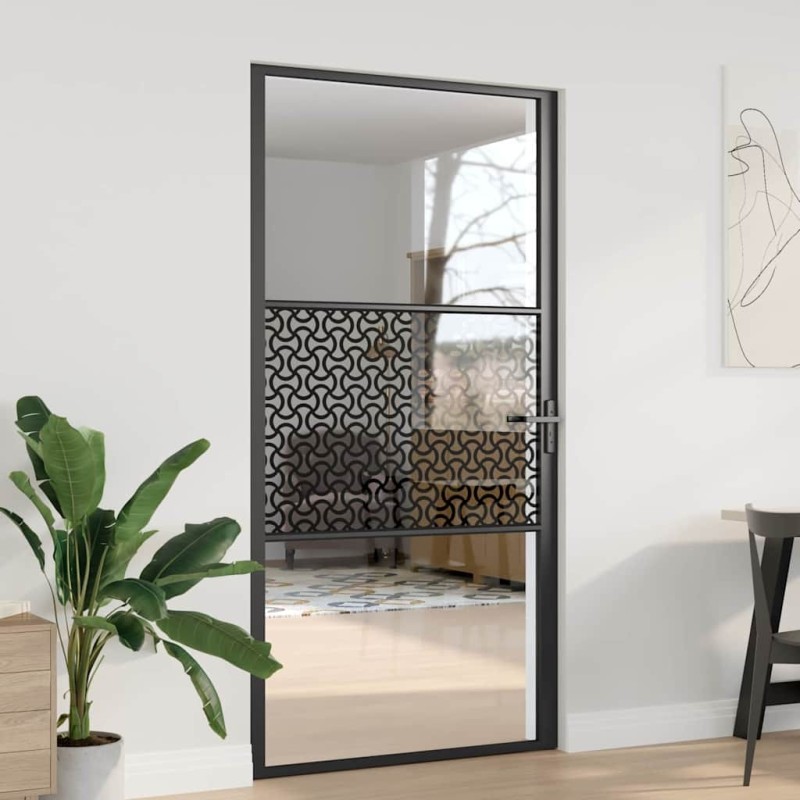 Porte en verre Fretwork Noir 102,5 x 3,5 x 201,5 cm Aluminium 519935519935