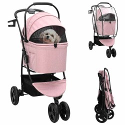 Poussette Pliante pour Animaux Rose 78 x 54 x 101 cm Polyester 519937519937