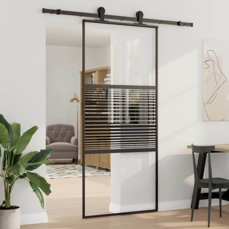 Porte en verre Rayé Noir 90 x 2 x 205 cm Aluminium 519938519938