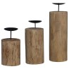 Bougeoir 3 pcs Naturel Teck massif 519939519939