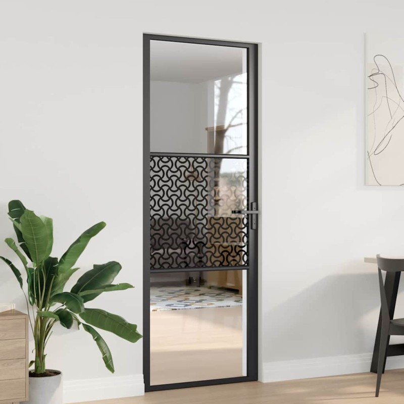 Porte en verre Fretwork Noir 76 x 3.5 x 201.5 cm Aluminium 519941519941
