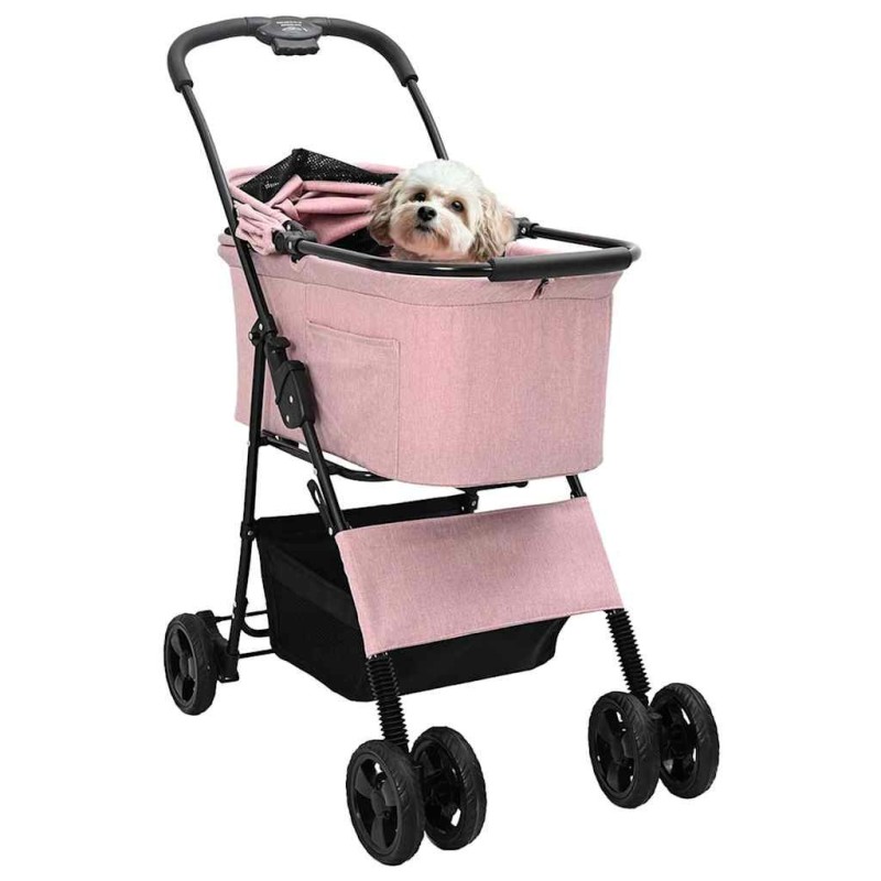 Poussette Pliante pour Animaux Rose 81 x 47 x 99 cm Polyester 519943519943