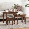 Table Gigogne 3 pcs Marron Bois massif d'acajou 519946519946