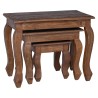 Table Gigogne 3 pcs Marron Bois massif d'acajou 519946519946