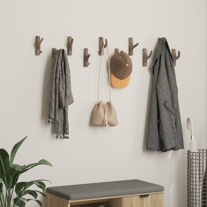 Crochet Marron 4 x 4 x 14 cm Bois Recyclé Solide 519955519955