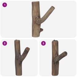 Crochet Marron 4 x 4 x 14 cm Bois Recyclé Solide 519955519955