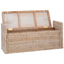 Banc de rangement avec coussin Naturel 110 x 40 x 50 cm Rotin 519967519967