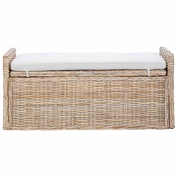 Banc de rangement avec coussin Naturel 110 x 40 x 50 cm Rotin 519967519967