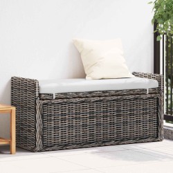 Banc de rangement Noir Blanchi 110 x 40 x 50 cm Rotin 519968519968