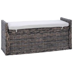 Banc de rangement Noir Blanchi 110 x 40 x 50 cm Rotin 519968519968