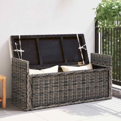 Banc de rangement Noir Blanchi 110 x 40 x 50 cm Rotin 519968519968