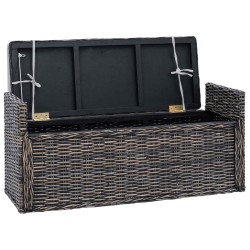 Banc de rangement Noir Blanchi 110 x 40 x 50 cm Rotin 519968519968