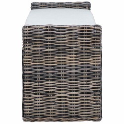 Banc de rangement Noir Blanchi 110 x 40 x 50 cm Rotin 519968519968