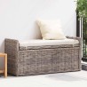 Banc de rangement avec coussin Gris 110 x 40 x 50 cm Rotin 519969519969