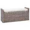 Banc de rangement avec coussin Gris 110 x 40 x 50 cm Rotin 519969519969