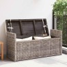 Banc de rangement avec coussin Gris 110 x 40 x 50 cm Rotin 519969519969