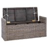 Banc de rangement avec coussin Gris 110 x 40 x 50 cm Rotin 519969519969